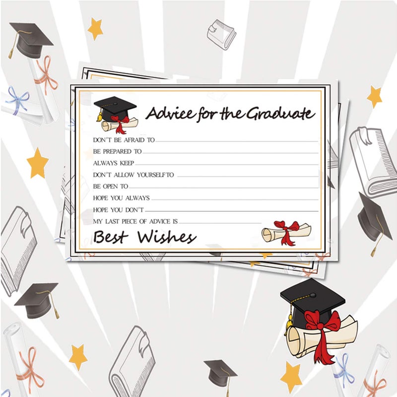 fibevon Graduation Wish Cards - 50PCs High School or College Graduation Advice Cards Supplies 2025 Decorations Grad Celebration Party Supplies for High School/College/Senior School - Image 5